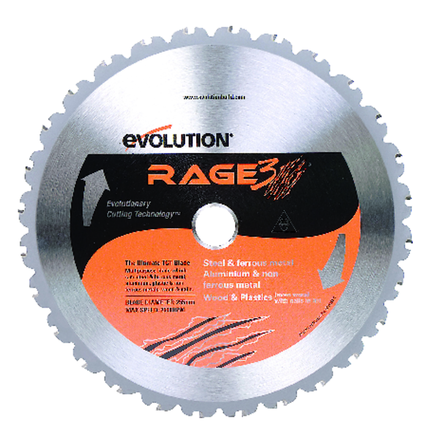 Evolution 10 in. D X 1 in. Rage 3 Carbide Tipped Steel Circular Saw Blade 28 teeth