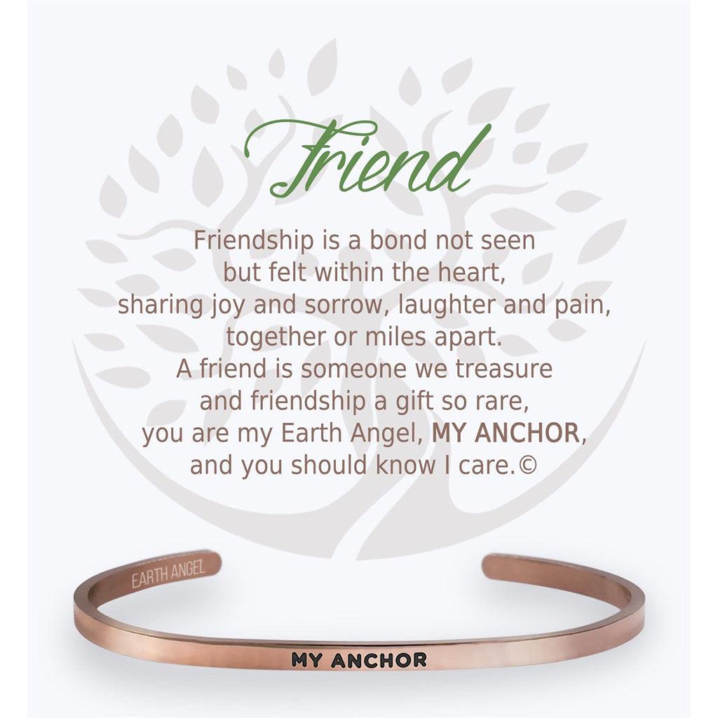 Earth Angel  Friend Cuff Bracelet in Rose Gold