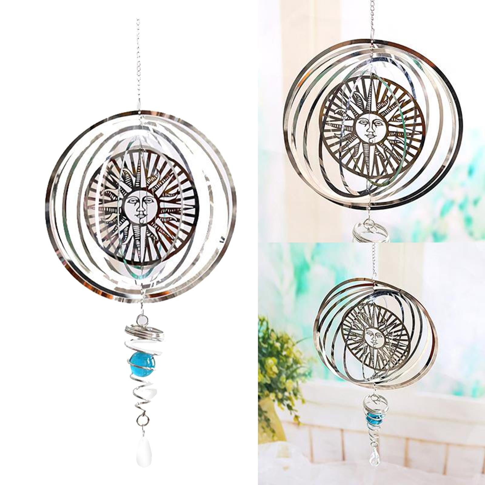 3D Stainless Chime Ornament Metal Hanging Wind Chime Decoration for Outdoor Patio Home Garden Hanging Decoration Sun