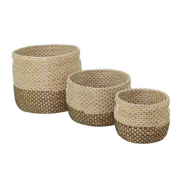 Set Of 3 Seagrass Storage Baskets Khaki Olivia amp May