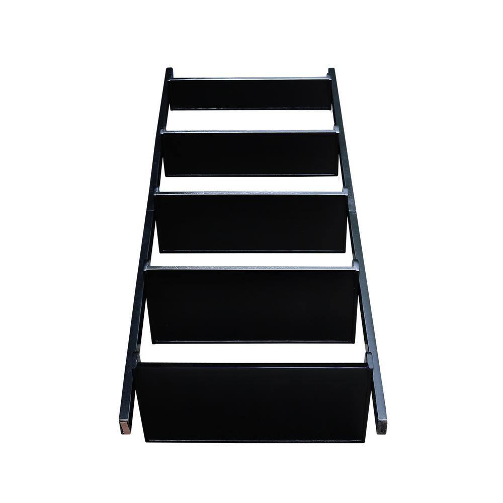 International Concepts 75.5 in. Black Wood 5-shelf Ladder Bookcase SH67-2660