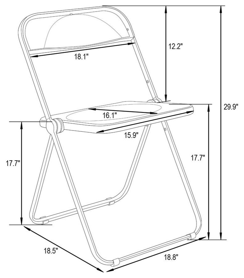 Leisuremod Lawrence Acrylic Folding Chair With Metal Frame  Set Of 2 Lf19G2   Contemporary   Folding Chairs And Stools   by clickhere2shop  Houzz