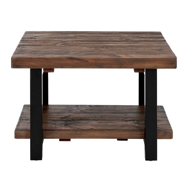 Pomona Cube Coffee Table Reclaimed Wood Rustic Natural Alaterre Furniture