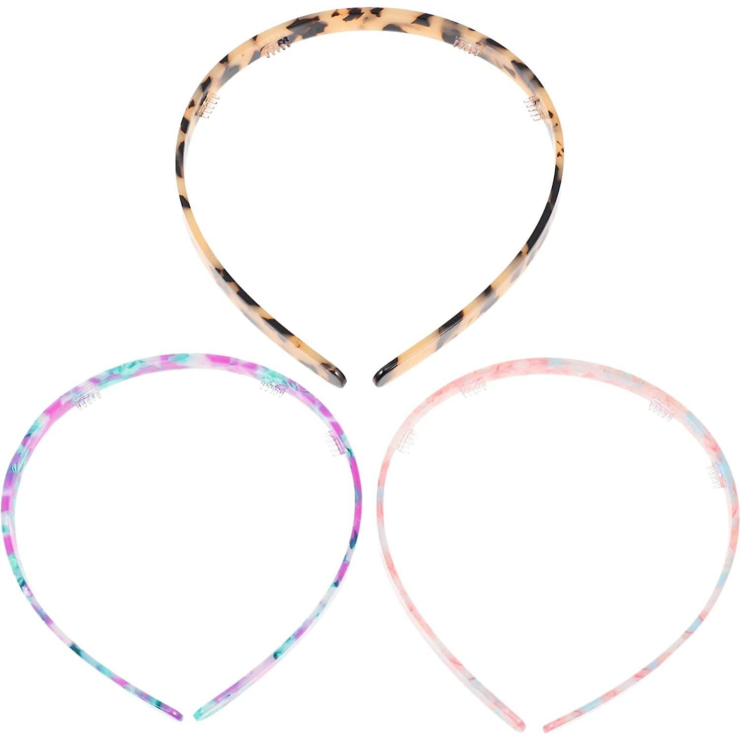 Fomiyes 3pcs Acetic Acid Panel Hair Hoops Elegant Delicate Headdress For Women