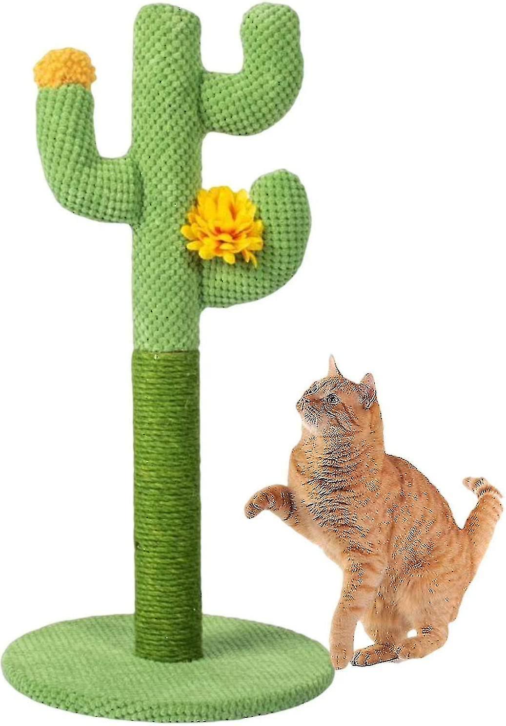 Cat Scratching Post，cute Tall Green Cat Cactus Tree - New Cactus Sisal Climbing Frame Sheep Fluffy C