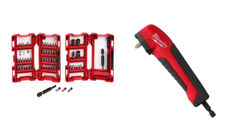 Milwaukee SHOCKWAVE™ Right Angle Adapter and 55pc Impact Drill and Drive Set Bundle