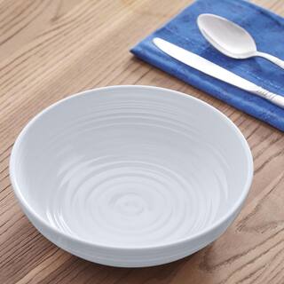 StyleWell Taryn Melamine Dinnerware Set in Ribbed Solid White (Service for 4) FF58SETWHT