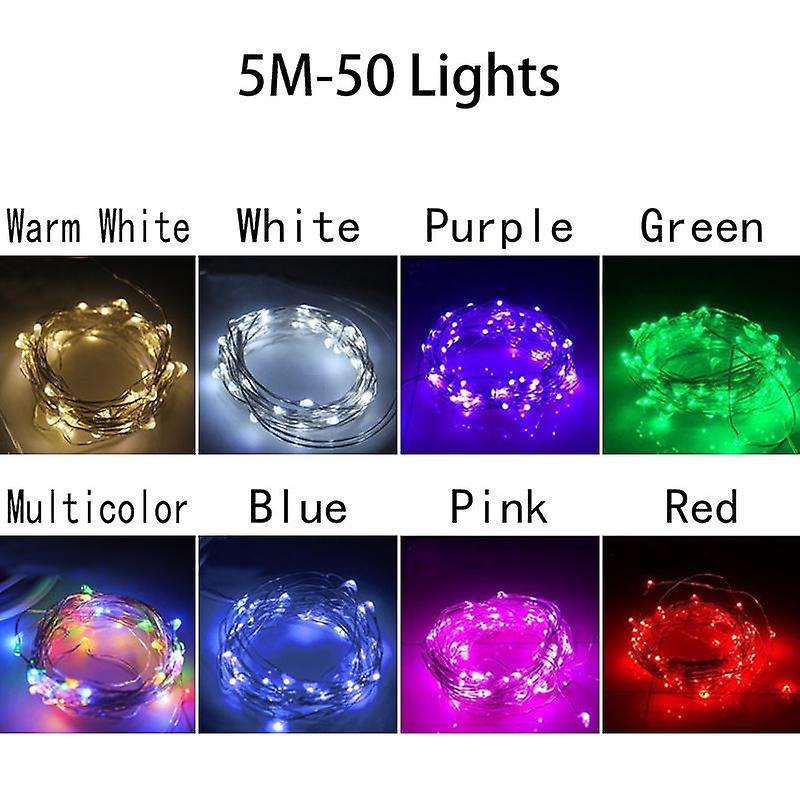 8Colors Waterproof Operated LED String Fairy Garland Lights Copper Wire 5M 10M USB