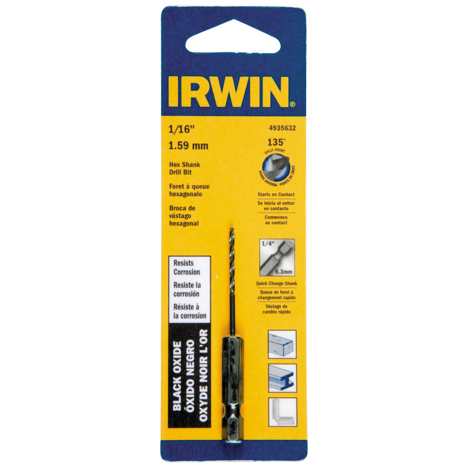 Irwin 1/16 in. X 2-5/8 in. L High Speed Steel Drill Bit 1 pc