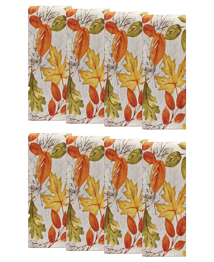 Elrene Autumn Leaves Fall Printed Napkins Set of 8