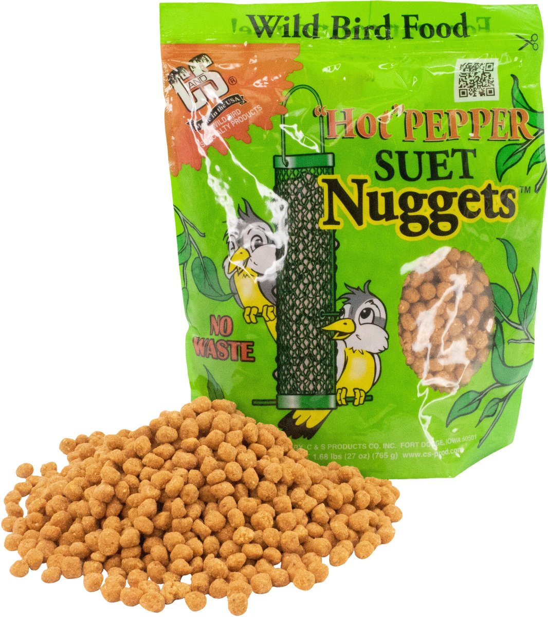 CandS Hot Pepper Nuggets Bird Food， 27-oz bag