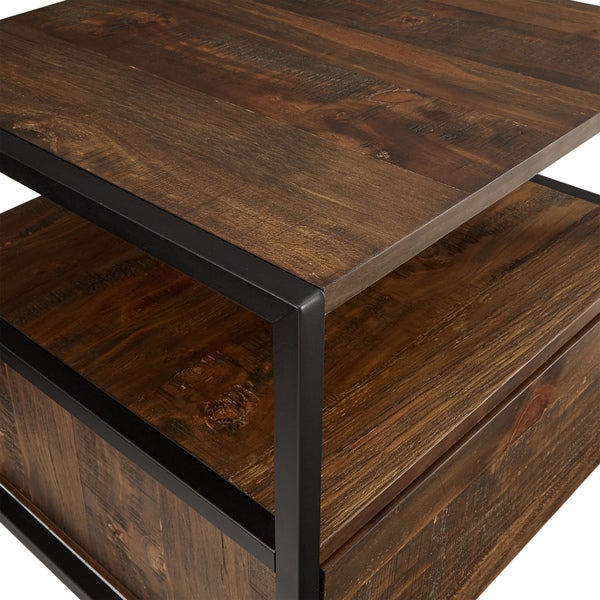 Corey 1-Drawer Rustic Brown End Table by iNSPIRE Q Modern