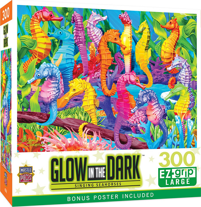 MasterPieces Puzzles Glow in the Dark - Singing Seahorses 300 Piece Puzzle