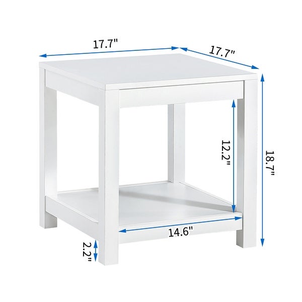 Side Table with Storage Shelve