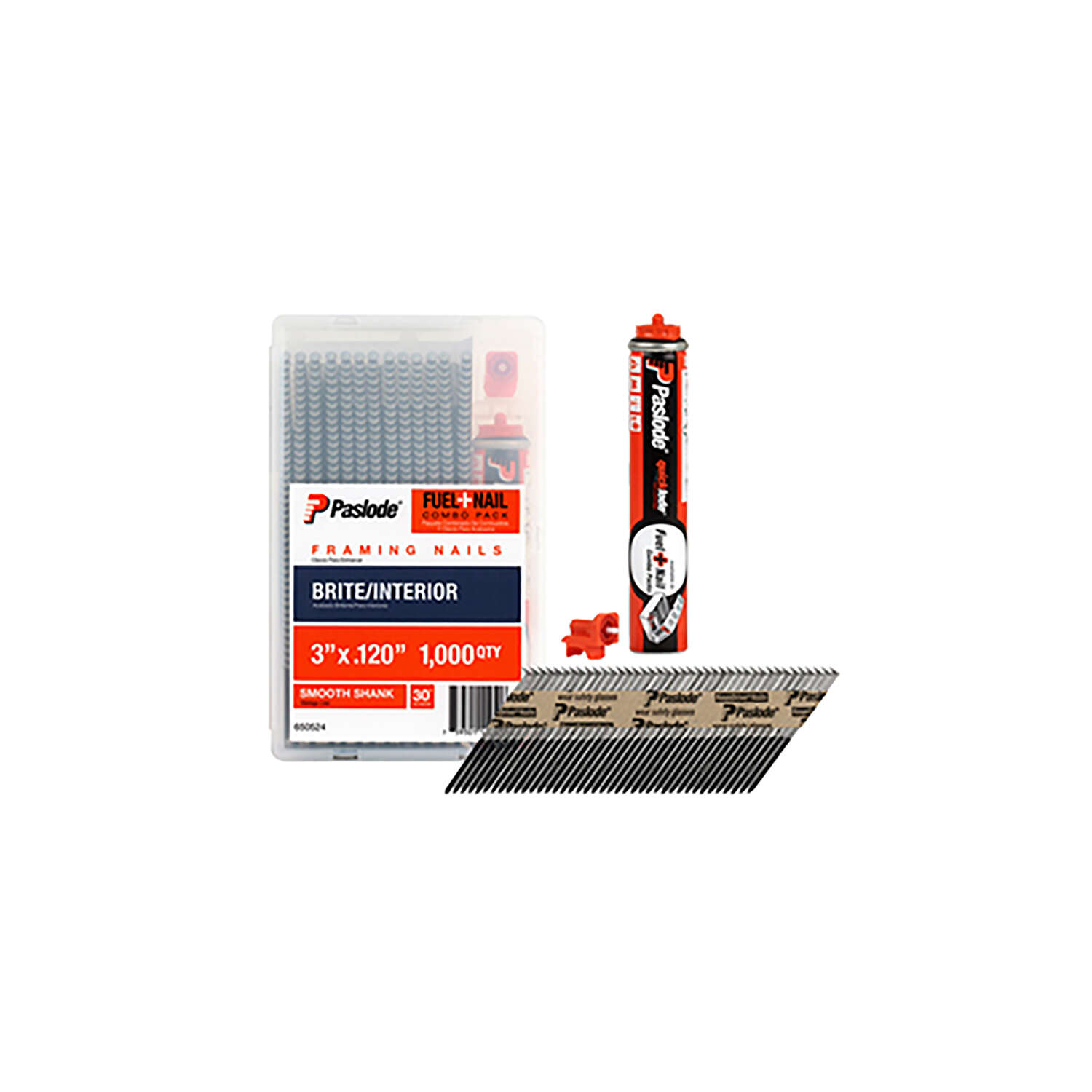 Paslode RounDrive 3 in. Angled Strip Brite Fuel and Nail Kit 30 deg 1000 pk