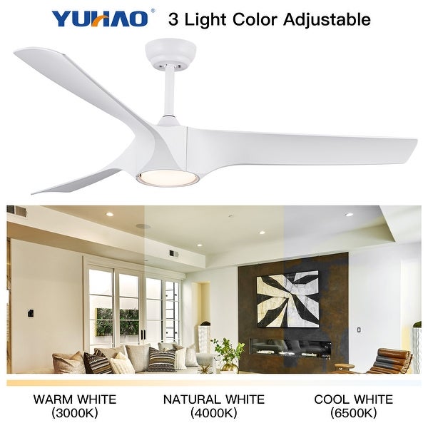 56 In.Intergrated LED Ceiling Fan with Wood Grain ABS Blade Shopping - The Best Deals on Ceiling Fans | 41719742