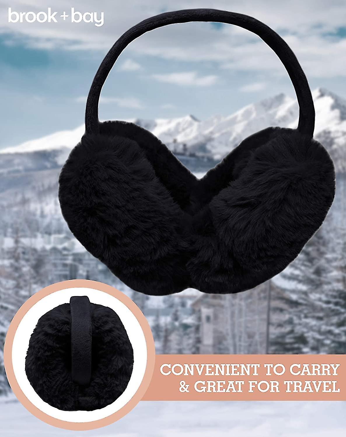 Womens Ear Muffs - Ear S/covers - Knit Furry Fleece Earmuffs