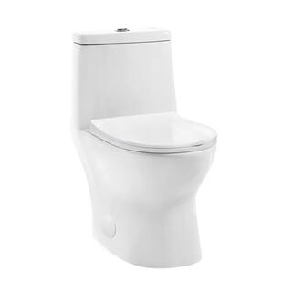 Swiss Madison 1-piece 1.1 GPF Ivy 10 in. Rough-In Dual Flush Elongated Toilet in White Seat Included SM-1T127