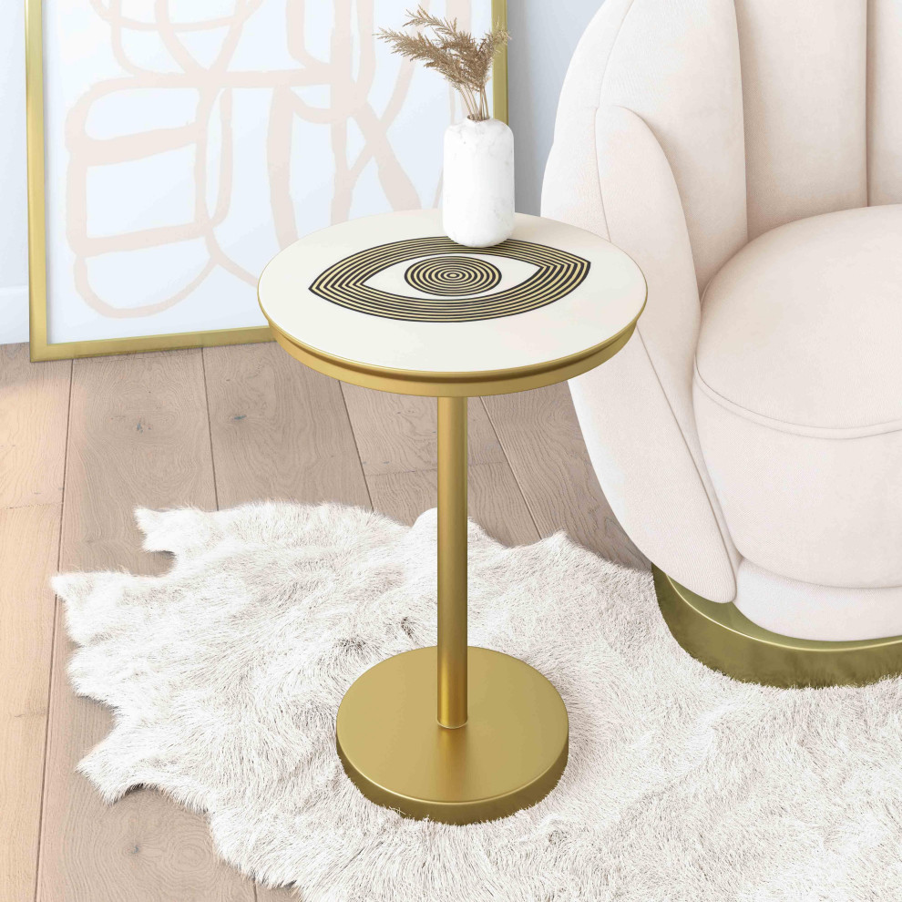 Eye Handpainted Side Table   Contemporary   Side Tables And End Tables   by HedgeApple  Houzz