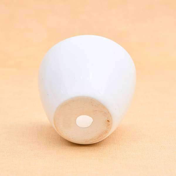 3.7 inch (9 cm) Round Egg Ceramic Pot (White) (set of 2)