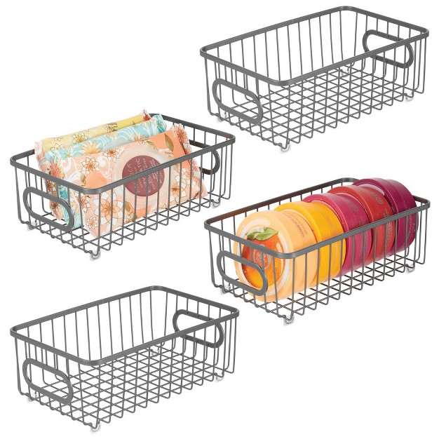 Mdesign Metal Bathroom Storage Organizer Basket 4 Pack