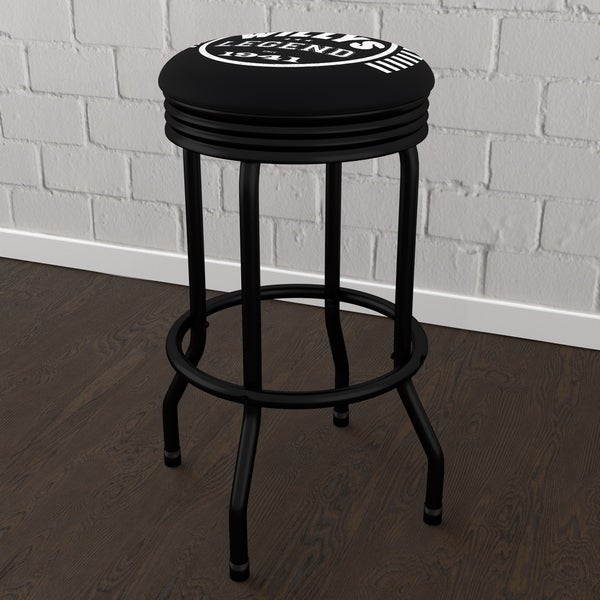 Jeep Willys Legend 360 Degree Swivel Black Barstool with Foam Padded Seat - 20.75 x 20.75 x 29