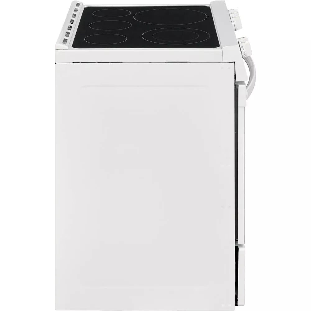 30 in. 5.0 cu. ft. Single Oven – White with NVS Black Glass