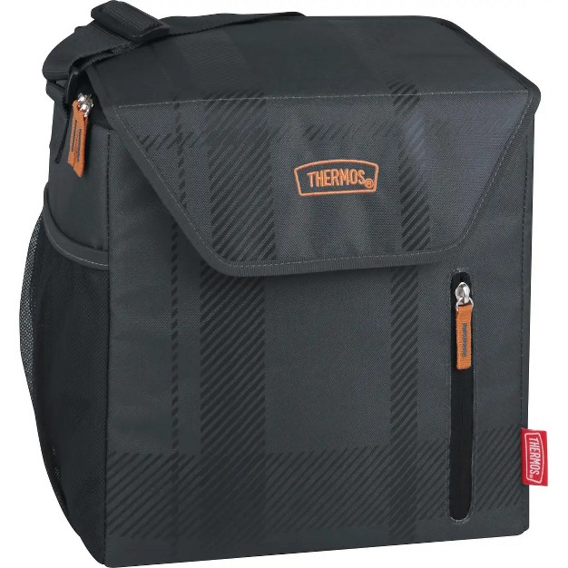 Thermos 24 can Soft Cooler Charcoal Plaid