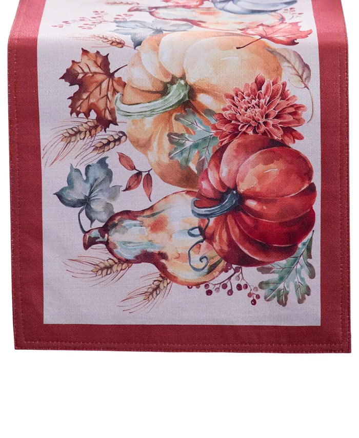 Elrene Botanical Harvest Pumpkin Engineered Table Runner 13 x 70