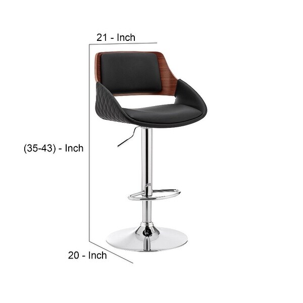 Adjustable Faux Leather Swivel Bar Stool