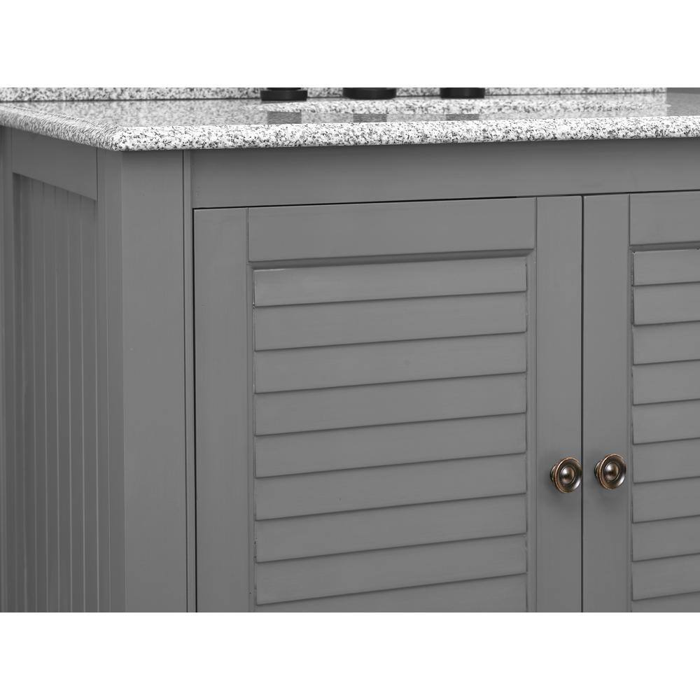 Home Decorators Collection Hamilton 31 in. W x 22 in. D x 35 in. H Open Shutter Bathroom Vanity in Grey with Grey Granite Top 19084-VS31-GR