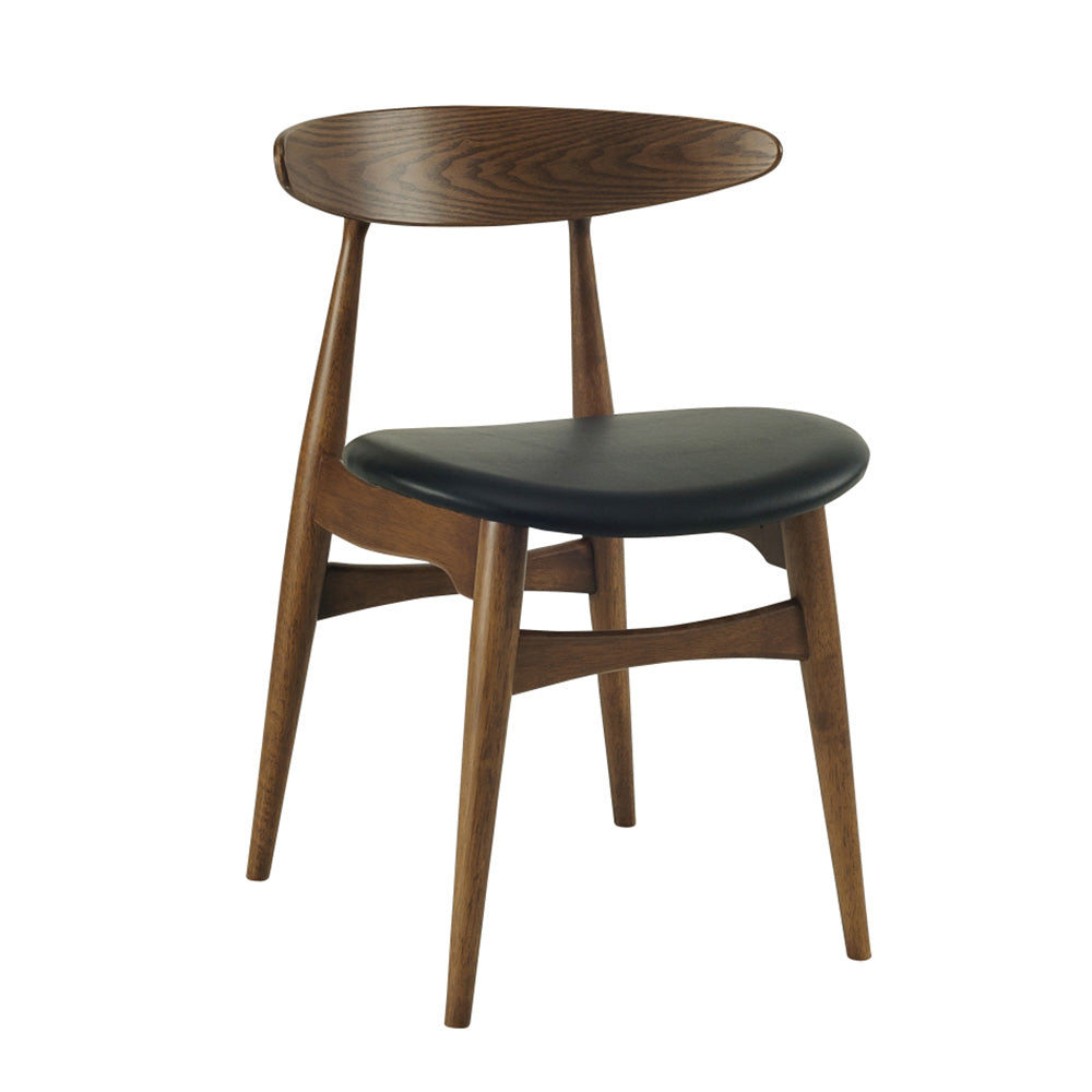 Tricia Dining Chair - Walnut + Black