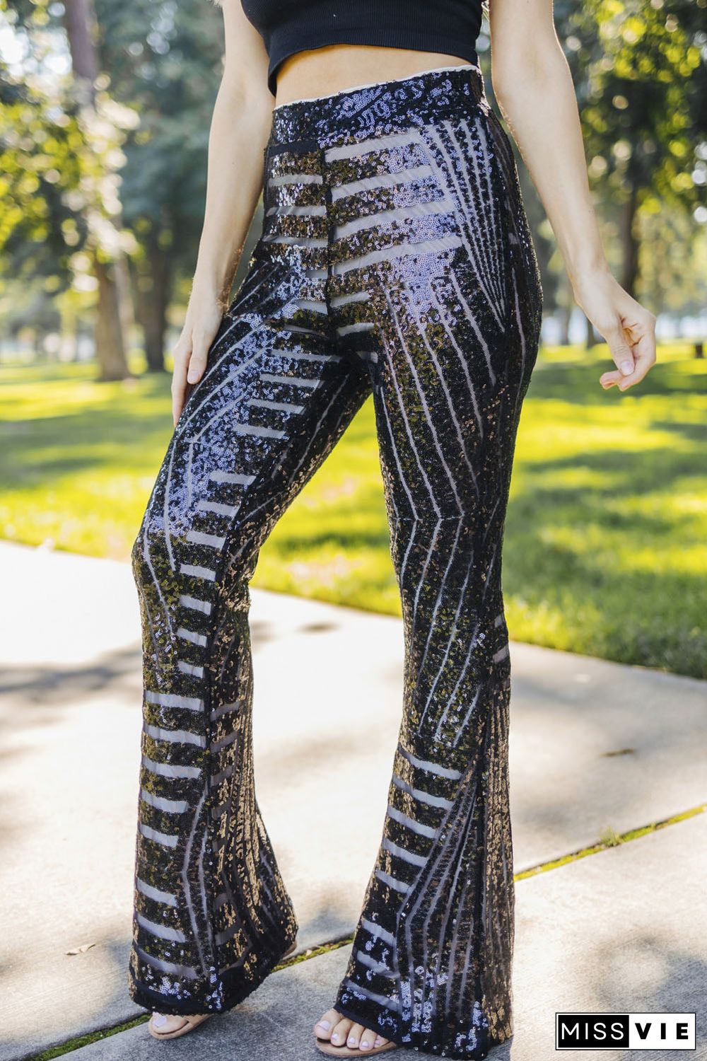 Sequin Wide Leg Pants