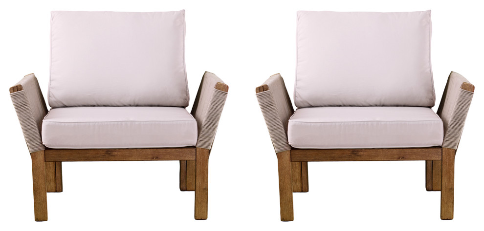 Sidmouth Outdoor Armchair With Cushions  Set of 2   Tropical   Outdoor Lounge Chairs   by SEI  Houzz