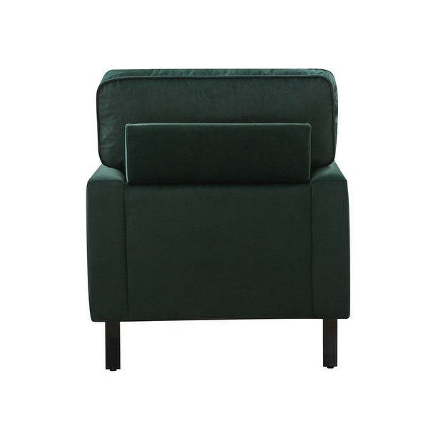 Velvet Accent Chair， Sofa Armchair with Casters， Mid-Century Velvet Upholstered Comfort Armchair with Wooden Legs