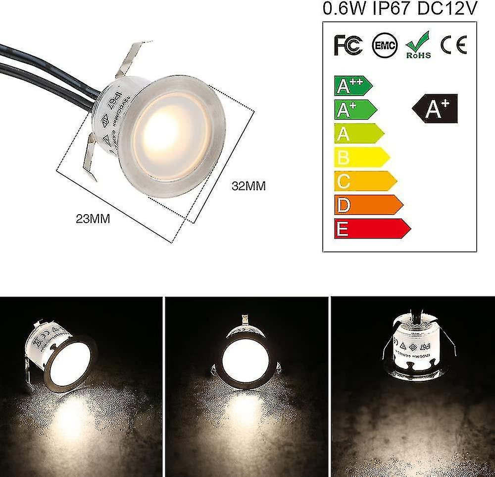 Led Recessed Pot Light，built-in Lamps16 Pieces Of Led Ceiling Pots， Ip67 Waterproof Super Light 3000