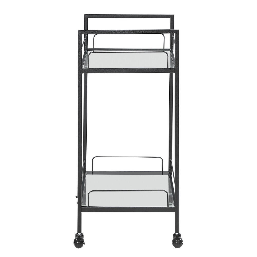 Coaster Furniture Curltis Clear and Black Serving Cart with Glass Shelves