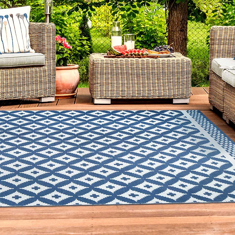 SUPERIOR Adalia Lattice Geometric Reversible Indoor/Outdoor Area Rug