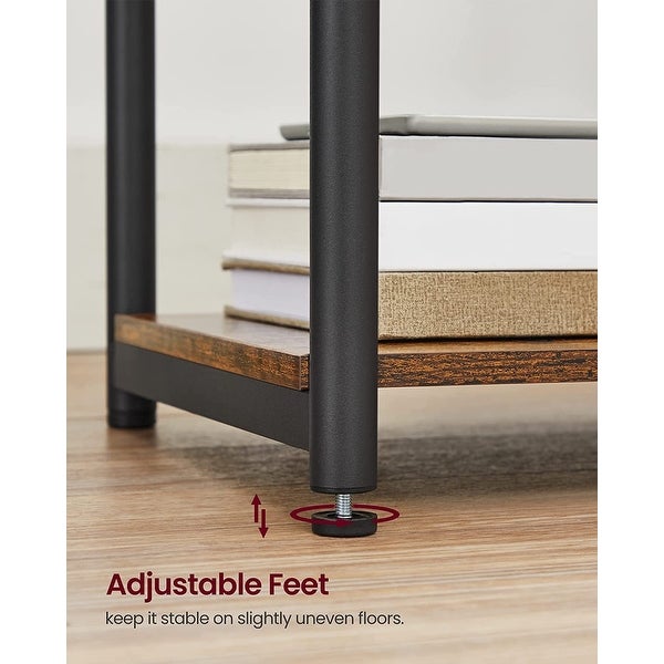 VASAGLE Side Table with Charging Station (3-Tier)