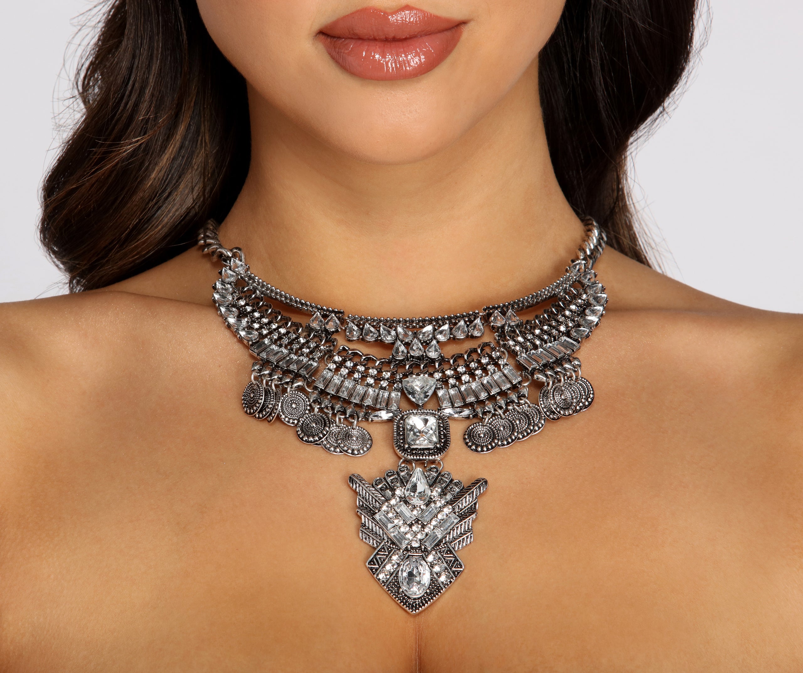 Bohemian Vision Rhinestone Statement Necklace