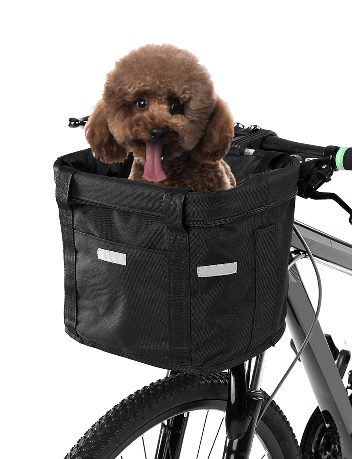 TOMSHOO Bicycle Front Basket Removable Waterproof Bike Handlebar Basket Pet Carrier Frame Bag