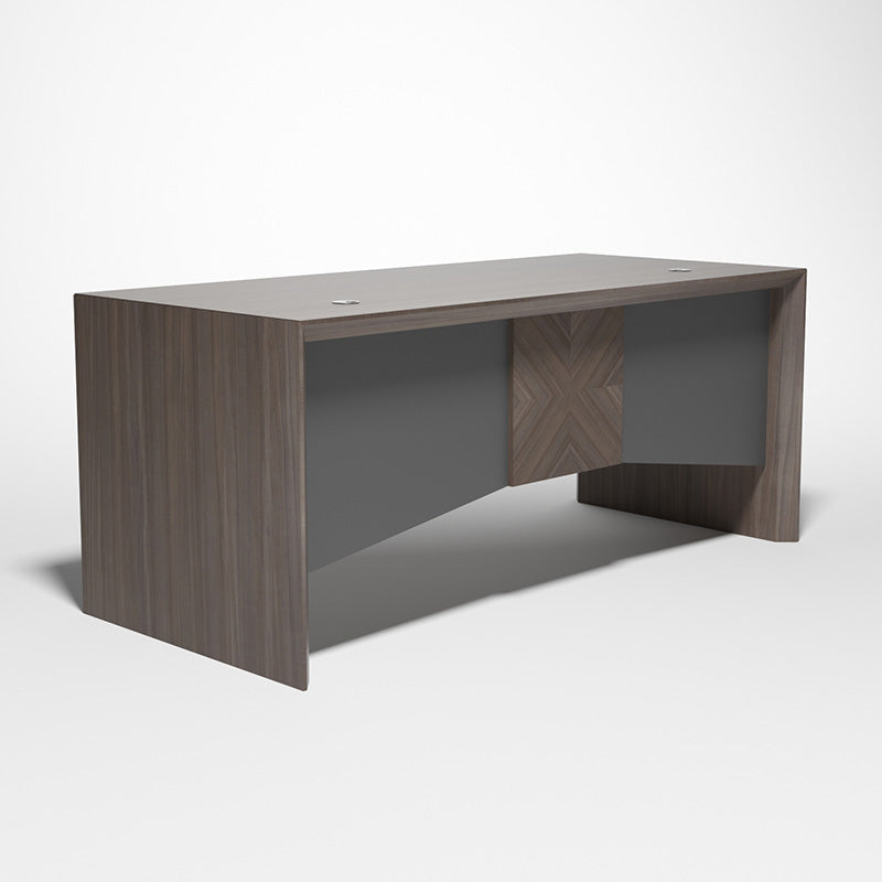 MONTE Executive Desk with Reversible Mobile Return 180cm - Hazelnut & Grey