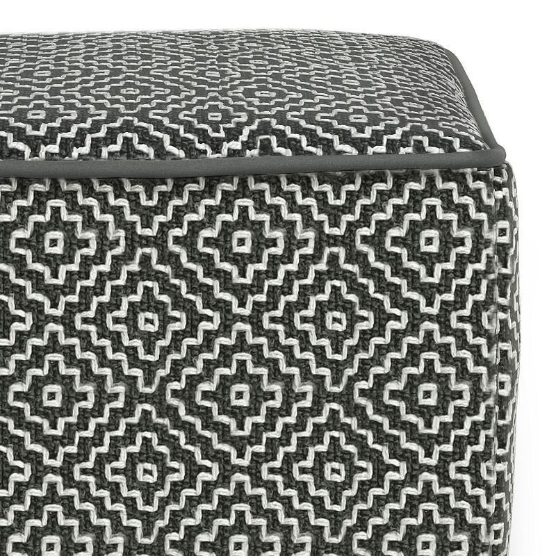 Simpli Home Briella Square Woven Indoor / Outdoor Pouf