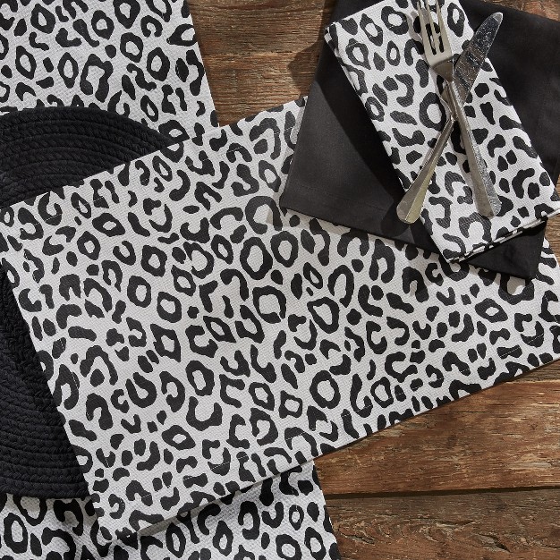 Split P Safari Leopard Print Placemat Set Black