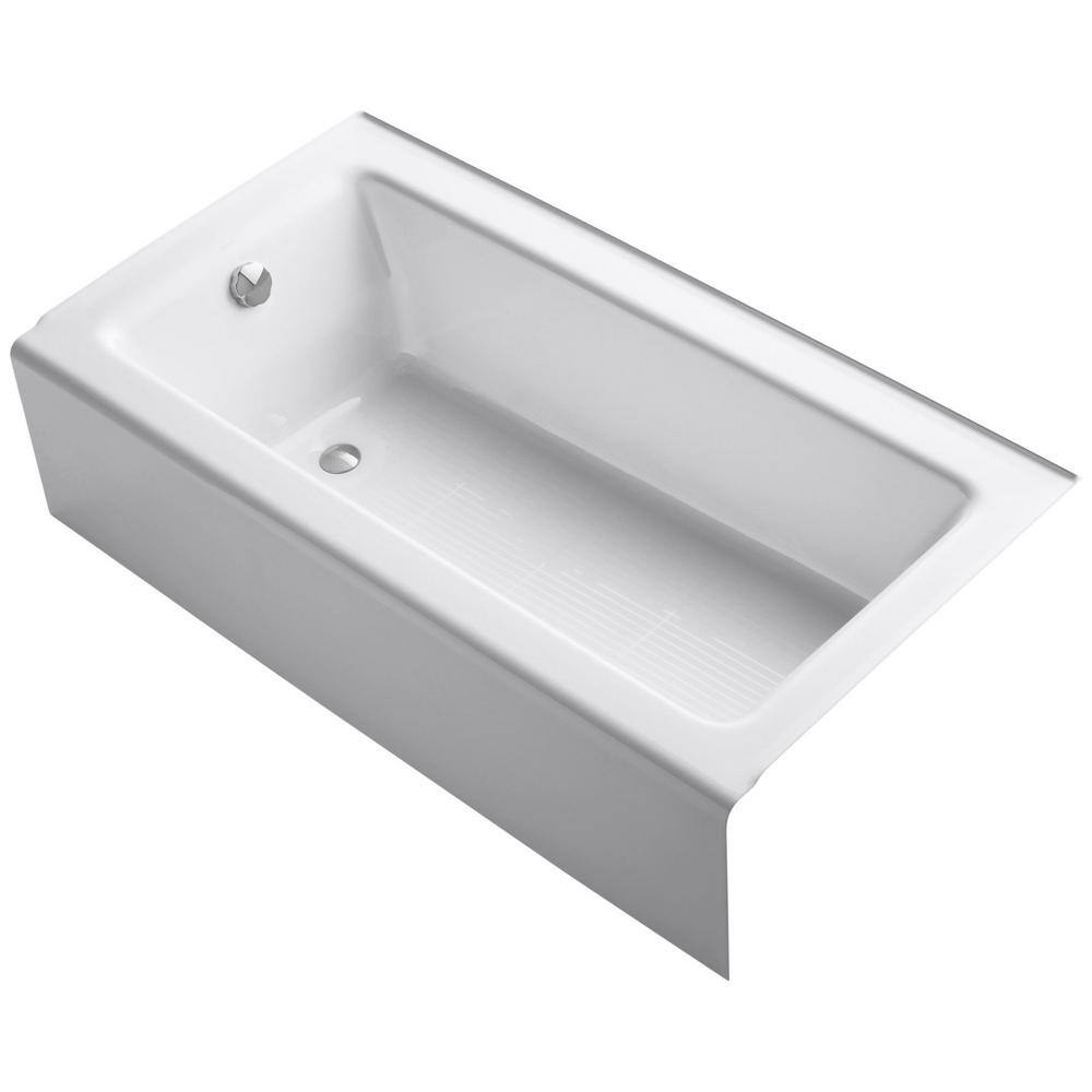 KOHLER Bellwether 60 in. x 32 in. Soaking Bathtub with Left-Hand Drain in White K-875-0