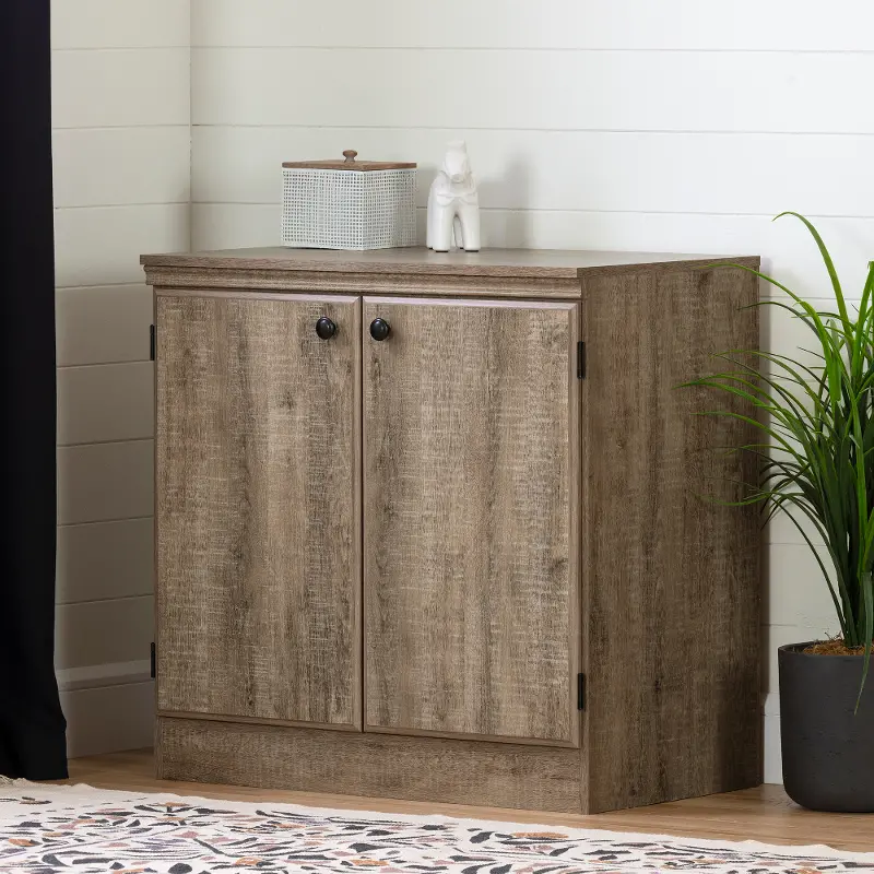 Morgan Weathered Oak Small 2-Door Storage Cabinet