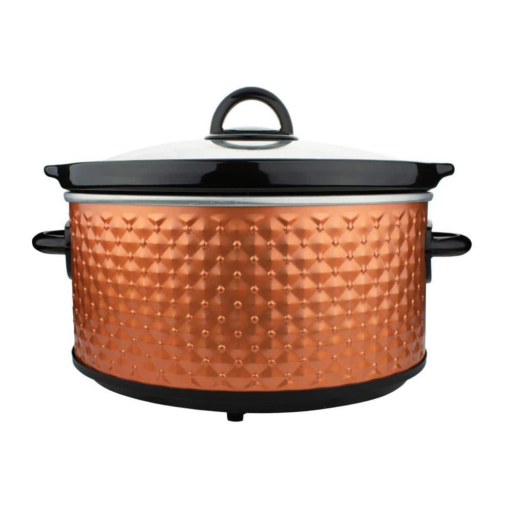 Brentwood Appliances Diamond 3.5 qt. Copper Slow Cooker with Tempered Glass Lid 985114778M