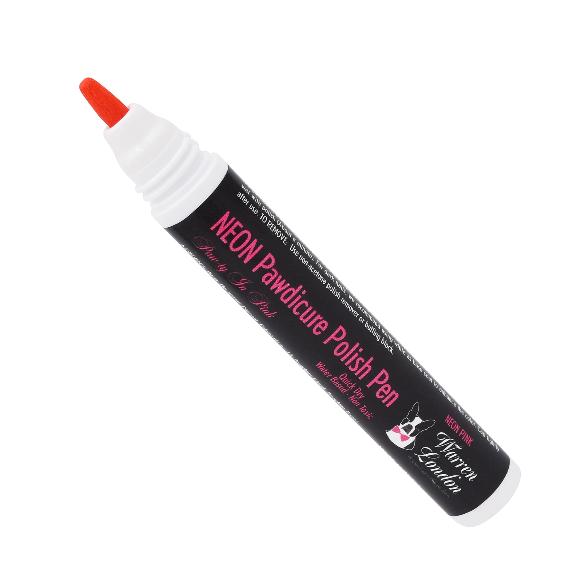 Warren London Pawdicure Neon Pink Nail Polish Pen for Dogs， .01 fl. oz.