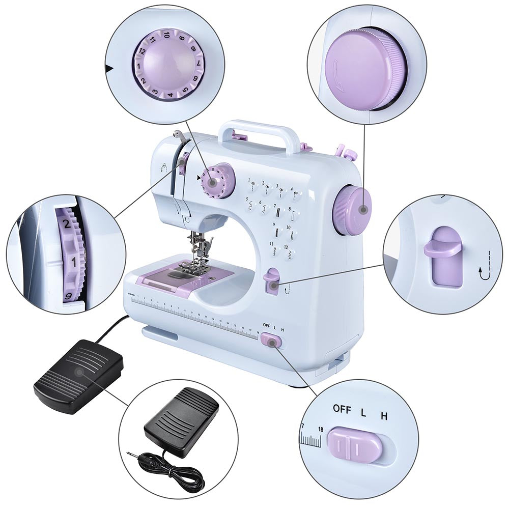 Yescom Portable Sewing Machine for Beginners Home 12 Stitches Pedal