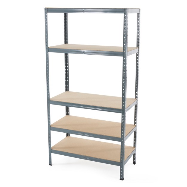 Multipurpose 5 Tier Adjustable Storage Metal Frame Shelving Unit Boltless Utility Rack For Warehouses And Garages 500 Lb Capacity